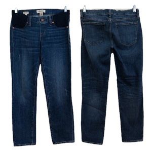 Madewell The Maternity Slim Boyjean Dark Wash Elastic Denim Jeans Women's 27